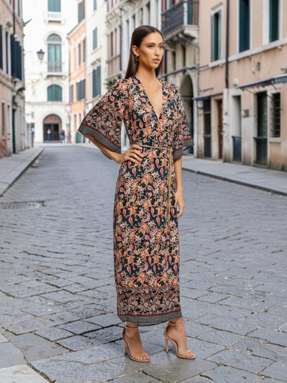 ALEXA ADMOR KIMONO STYLE WRAP DRESS NWOT